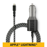Cat 4.8amp Car Charger with Dual USB Port and 6ft Braided Nylon Apple Certified Lightning Cord-Certified MFi Lightning cable