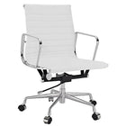 Nicer Furniture Group Style Low Back Executive Chair - White-Top grain leather on surface of seat and back. Foam Molded Seat and Back