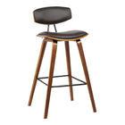 Armen Living Fox 26" Mid-Century Counter-Height Bar Stool - Brown-Spot Clean