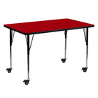 Flash Furniture Mobile 30"W x 60"L Rectangular Thermal Laminate Activity Table - Red-Popular Rectangular Activity Table