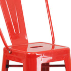 Flash Furniture Commercial Grade 30" High Red Metal Indoor-Outdoor Barstool with Back-Cross Brace under seat provides extra stability