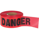 SCN Industrial Danger Barricade Tape, Bilingual, 3" W x 1000' L, 2 Mils, Black On Red - 12 Pack-Colour: Black on Red