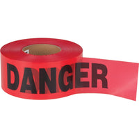 SCN Industrial Danger Barricade Tape, Bilingual, 3" W x 1000' L, 2 Mils, Black On Red - 12 Pack-Colour: Black on Red