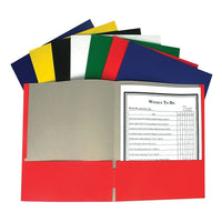 C-Line Recycled Paper Portfolio Without Prongs, 2 Pocket, Assorted, 60 Pack (CLI05300)-2 Pockets without Prongs