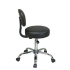 Work Smart Stool with Vinyl Seat and Back, Black-Black Vinyl Seat and Back