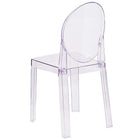 Nicer Furniture Louis XVI Ghost Side Chair - 2 Pack-Fluid Design. Contoured Seat. Stackable to Save Space.