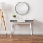 CorLiving Acerra 39"W Entryway Table/Desk - White-Accent drawer with whitewashed wood grain finish