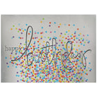 JAM Paper Blank Birthday Cards Set, Birthday Wording with Confetti, 25/Pack (526BG501WB)-Birthday Card with Confetti and Script word theme