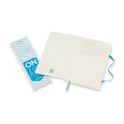 Moleskine Classic Ruled Soft Cover Notebook with Pocket, Blue Reef, 3.5" x 5.5"-Glued binding lays flat