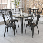 Flash Furniture 35.5" Square Black Metal Indoor-Outdoor Table-Top Size: 35.5" Square