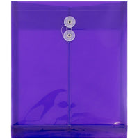 JAM Paper Plastic Envelopes, Button String Tie Closure, Letter Open End, 9.75 x 11.75, Lilac Purple Poly, 12 Pack (118b1lilac)-Lilac purple