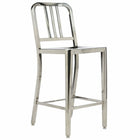 Nicer Furniture Stainless Steel Navy Bar Stool - 2 Pack-Curved seat, designed to accommodate long hours of use without physical strain.
