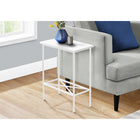 Monarch Specialties 2079 Accent Table - 24"H /White/White Metal-Sturdy black metal base provides stability and has round legs for a sleek, elegant look