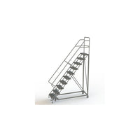 Tri-Arc Safety Slope Rolling Ladder, 10 Step, 100" x 99", Serrated (KDEC110242)-Frame Material: Steel