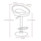 Nicer Furniture Mooncut Swivel Height Adjustable Bar Stool - Black - 2 Pack-Chrome bell shape base for stability