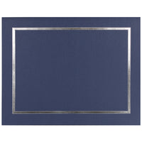 St. James Document/Certificate Holders - Silver Foil Border - Linen Finish - Navy Blue - 5 Pack - 83851-Add ceremony, elegance and sincerity to the act of giving recognition