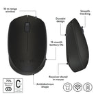 Logitech M170 2.4 GHz Wireless Mouse with USB Mini Receiver - Black-7