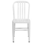 Flash Furniture White Metal Indoor-Outdoor Chair-Industrial Style Modern Chair
