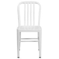 Flash Furniture White Metal Indoor-Outdoor Chair-Industrial Style Modern Chair