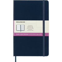 Moleskine Notebook - Large - Ruled/Plain - Hard Cover - 5" x 8.25" - Sapphire Blue-Large size