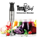 Total Chef Variable Speed Immersion Blender with Turbo Boost-Turbo boost button adds an extra burst of power when needed