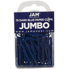 JAM Paper Coloured Jumbo Paper Clips, Large, Dark Blue Paperclips, 5 Packs of 75, 375 Total (42186869g)-Length: 2"