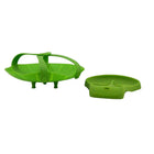 Trudeau Silicone Vegetable Steamer and Dual Spoon Rest Set-Veggie Steamer handles designed with locking center attachment for safe use