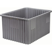 Quantum Storage Systems Divider Box Containers, Plastic, 22.5" W x 17.5" D x 12" H, Grey - 2 Pack-Colour: Grey