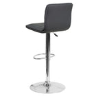 Flash Furniture Contemporary Grey Vinyl Adjustable Height Barstool with Horizontal Stitch Back & Chrome Base-Horizontal Embellished Stitching