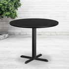 Flash Furniture 42'' Round Laminate Table Top, Black with 33'' x 33'' Table-Height Base (XURD42BKT3333)-Top Size: 42"W x 42"D