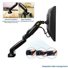 North Bayou 17"-27" Gas Strut Monitor Desktop Mount - F80-Rotation: 360 degrees, Swivel: 180 degrees, Tilt: + 35  degrees- 50  degrees