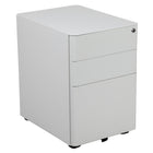 Flash Furniture Modern 3-Drawer Legal/Letter Locking Mobile Filing Cabinet - White-Smooth surface drawers with side handles