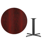 Flash Furniture 42'' Round Laminate Table Top, Mahogany with 33'' x 33'' Table-Height Base (XURD42MAT3333)-Mahogany Laminate Top