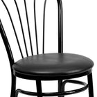 Flash Furniture HERCULES Series Fan Back Metal Chair - Black Vinyl Seat-2.5" Thick Foam Padded Seat