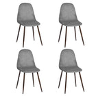 FurnitureR Grey Dining Chair, Set of 4, Charlton-Grey Fabric