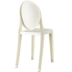 Nicer Furniture Louis XVI Ghost Side Chair - White - 2 Pack-Fluid Design. Contoured Seat. Stackable to Save Space.