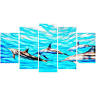 Designart Family of Dolphins Ocean Art on Canvas, (PT2403-373)-Print