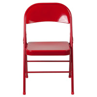 Flash Furniture HERCULES Series Double Braced Metal Folding Chair - Red-Metal Folding Chair