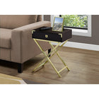 Monarch Specialties 3556 Accent Table - 24"H/Espresso/Gold Metal-Assembly required