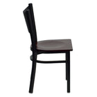 Flash Furniture HERCULES Series Black Coffee Back Metal Restaurant Chair - Mahogany Wood Seat - 2 Pack-Mahogany Finished Wood Seat