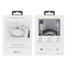 Powerology 6' USB C Braided & Sync Type C to USB A Charger Cable for Smartphones & Tablets - Silver-A velcro strap is included