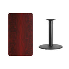 Flash Furniture 24'' x 42'' Rectangular Laminate Table Top, Mahogany with 24'' Round Table-Height Base (XUMA2442TR24)-Mahogany Laminate Top