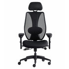 Gry Mattr + ergoCentric sCentric Hybrid Task Chair - Black-Synchro Tilt mechanism with seat and back height adjustments, spring tension, seat depth and free float