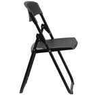 Flash Furniture HERCULES Series Heavy Duty Black Plastic Folding Chair with Built-in Ganging Brackets-18 Gauge Steel Frame