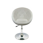 Nicer Furniture Round Leisure Vanity Stool - White-Finest faux leather upholstery