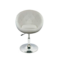Nicer Furniture Round Leisure Vanity Stool - White-Finest faux leather upholstery