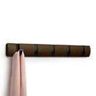 Umbra Flip Wall 5 Hook, Black/Walnut-Walnut/Black + Wood/Metal
