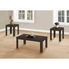 Monarch Specialties 7863P Table Set - 3Pcs Set/Brown Oak-Spacious table tops to display a lamp, decorative objects, accent pieces