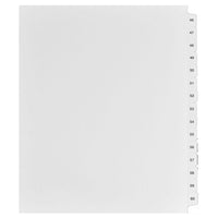 Mark Maker Legal Exhibit Index Tab Set of White Single Tabs, 1/15th Cut, Letter Size, No Holes, Number 46 - 60-White Single Tabs, 1/15th Cut