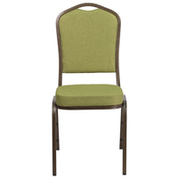 Chaise de banquet HERCULES empilable, dossier couronne, tissu citron, siège épais 2,5 po, cadre or filonien (FD-C01-GV-8-GG)-Chaise de banquet multi-usages